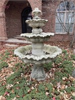 LARGE 3 TIER CEMENT WATER FOUNTAIN 7' TALL
