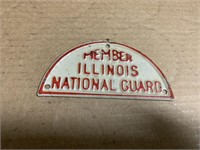 SMALL ILLINOIS NATIONAL GUARD MEMBER METAL PLAQUE