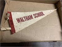 OLD WALTHAM SCHOOL SMALL PENNANT 9" LONG