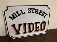 MILL STREET VIDEO WOOD SIGN