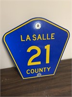LASALLE COUNTY 21 METAL SIGN 18X18