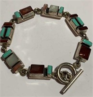 Gemstone Toggle Bracelet stamped 925
