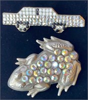 Idemaria Italy Town Car Brooch and Frog