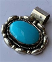 Turquoise Pendant stamped “ATI 925 MEXICO”
