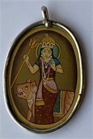 Handpainted Indian Vignette in 925