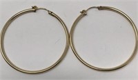 1970s Disco Gold Plated Hoop Earrings- Medium