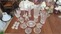 Lot of Vintage Clear Glass pieces