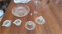 Lot of vintage bubble and purple glass items