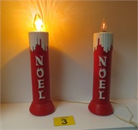 NOEL 18" Tall Blow Mold Vintage Candles