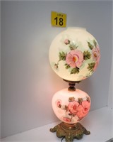 Nice Hand Painted Glass Ball Lamp 24" Tall