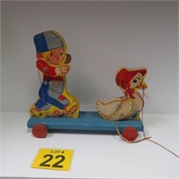 Vintage Pull Toy - Boy & Goose