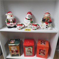 3 Christmas Cookie Jars w/ Boxes