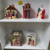 3 Christmas Cookie Jars 2 w/ Boxes