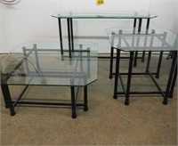 3 pcs Glass Top Table Set