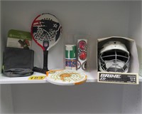 Mixed Sports Items NFL Stickers -Rackets - Helmet