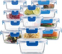 24-PieceSuperior Glass Food Storage Containers Set