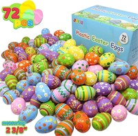 JOYIN 72 Pcs Plastic Printed Bright Easter Eggs