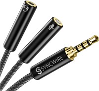 Syncwire Headphone Mic Splitter, 3.5mm BNIB