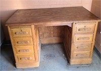 Quarter Sawn Knee-Hole Oak Desk