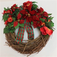 15" Poinsettia Wreath