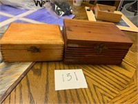 PAIR OF WOODEN BOXES