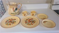 Vintage Rooster Dishes and 1 Tea Pot-Taylor Smith