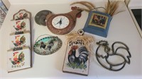 Vintage lot of rooster items
