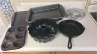 Lot of pans and cast iron skillet