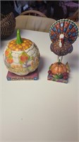 2004 and 2007 jim shore pumpkin and turkey pieces