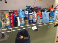 SHELF OF CLEANING SUPPLIES