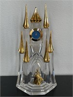 FRANKLIN MINT CRYSTAL & GOLD PLATED CLOCK>>>