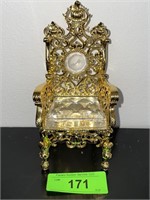 CRYSTAL & GOLD PLATED CHAIR- FRANKLIN MINT