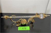 FRANKLIN MINT CRYSTAL & GOLD PLATED WAND & STAND