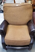 Leather and Fabric Reclining Chair