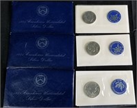 3- 1971 Eisenhower Uncirculated Silver Dollars