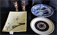 Beautiful Plates & Bowles, Hand Carved Tiki Set