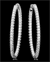 $18,800  5.20 cts Diamond 14k White Gold Earrings