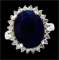 $14,900  10.23 cts Blue Sapphire & Diamond 14k