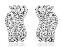 18k White Gold 1.44 cts Natural Diamond Earrings