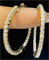14k Yellow Gold 2.44 cts Diamond Earrings