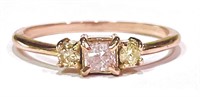 Certified 0.45 cts Pink Diamond 14k Gold Ring