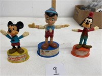 3 Disney's 1970's Push Up Puppets