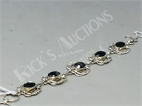 Black Onyx & silver bracelet