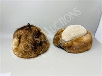 2 ladies fur hats - clean