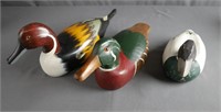 Lot of 3 Duck Decoys Including Drake Duck