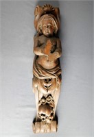 Large Antique Carved Wooden Cherub Wall Hanging