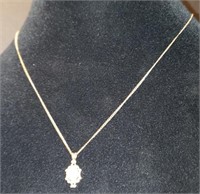 petite 14k gold chain w opal pendant
