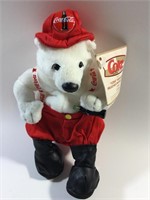 Coca Cola Bean Bag Plush Bear Fireman 1999 NOS
