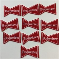 10 Embrd Budweiser Bowtie Cloth Stick On 1.75" '