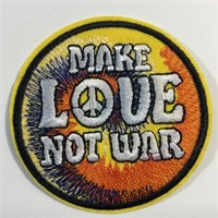 Make Love Not War Embroidered Iron On Patch 3"